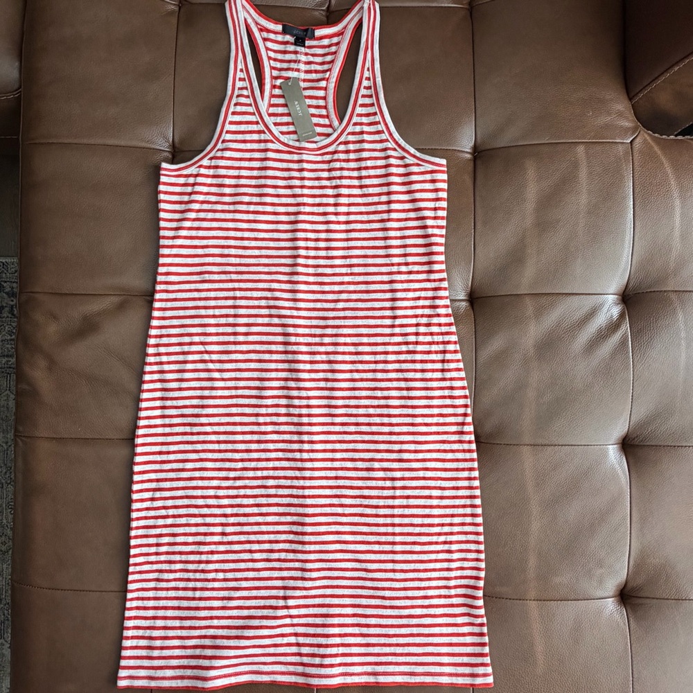 J. Crew Striped Red and White Sleeveless Top